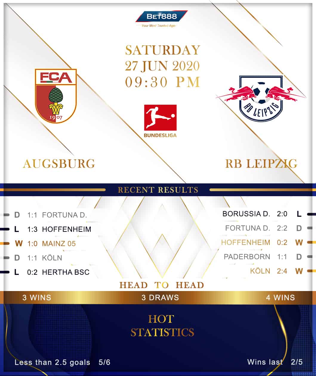 Augsburg vs  RB Leipzig 27/06/20