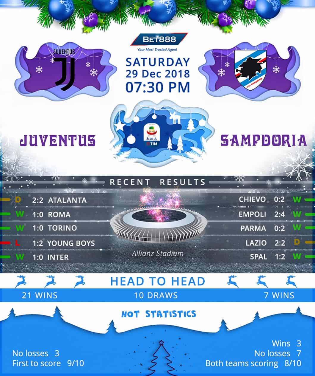 Juventus vs Sampdoria 29/12/18