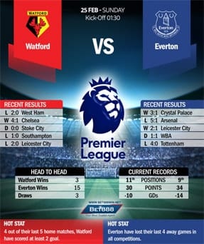 Watford vs Everton 25/02/18