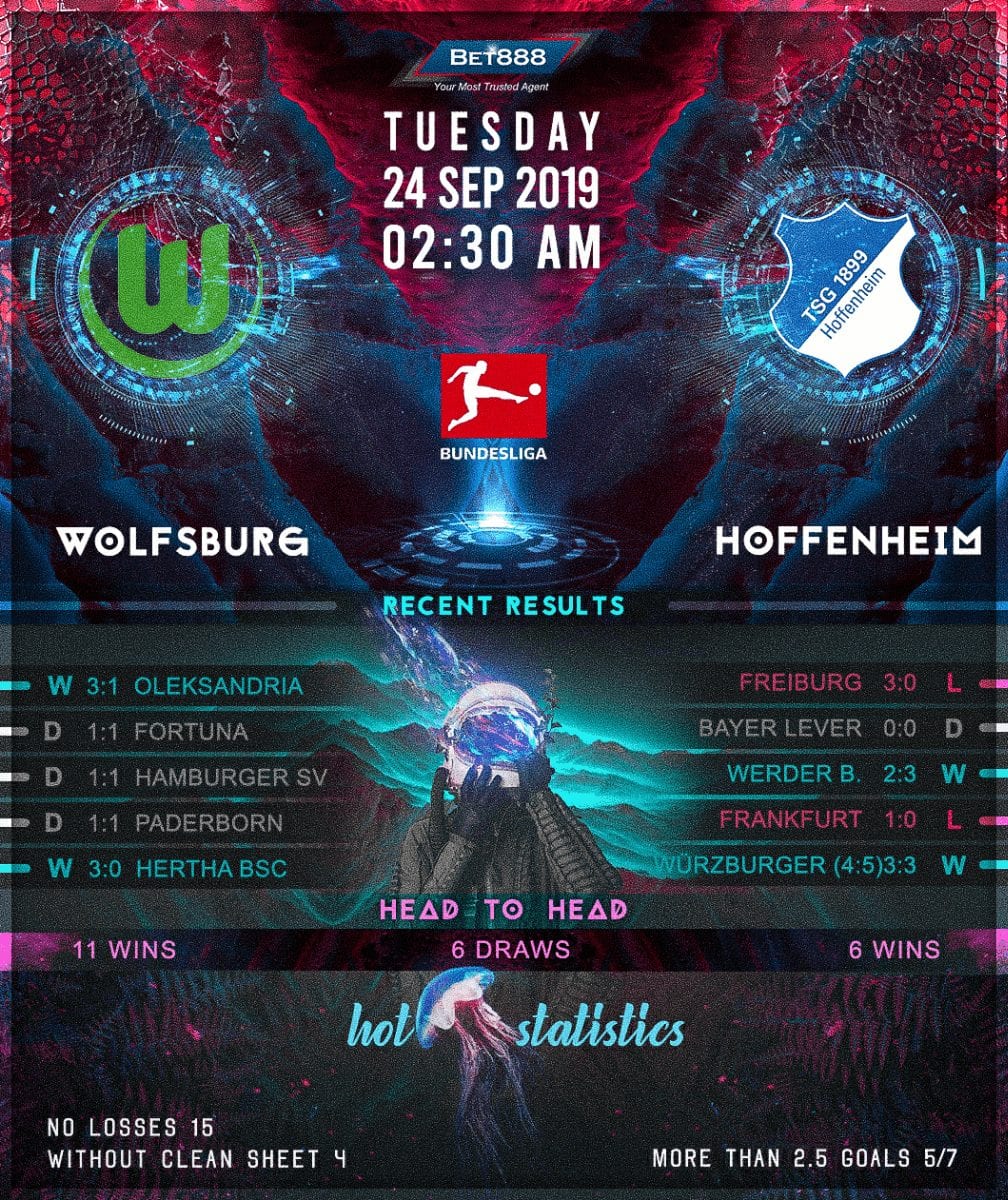 Wolfsburg vs TSG Hoffenheim﻿ 24/09/19