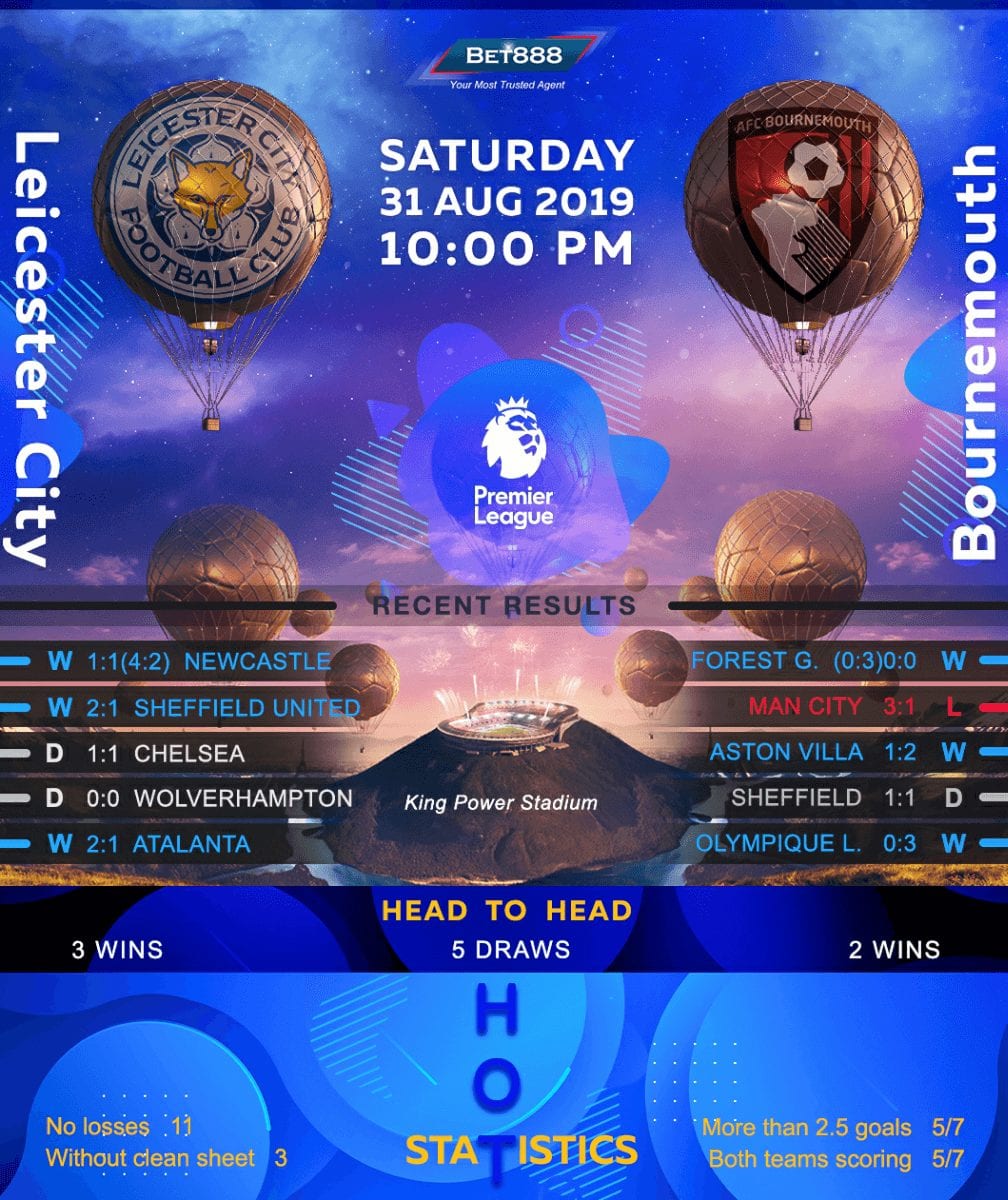 Leicester City vs Bournemouth 31/08/19