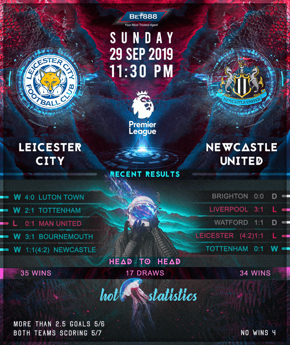 Leicester City vs Newcastle United﻿ 29/09/19